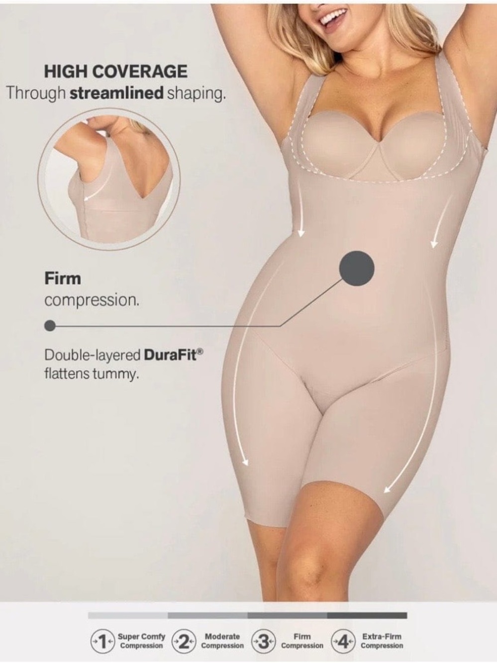 LEONISA UNDETECTABLE STEP-IN MID-THIGH BODY SHAPER
